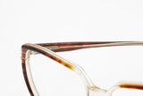 Deadstock 60s eyewear frame brown animalier and clear Gerald Dalfre by Gipierre, Old italian eyeglasses, New Old Stock