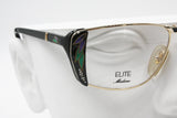 L'AMY made in France Elite Madame eyeglasses frame 50s style deco' leaf and pave' strass pattern, unique rare, New Old Stock