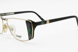 L'AMY made in France Elite Madame eyeglasses frame 50s style deco' leaf and pave' strass pattern, unique rare, New Old Stock