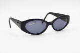 Annabella mod. 549 C6 Vintage sunglasses womens deep blue & black curved tooled, Deadstock 90s