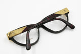 Maxim's De Paris mod. Modart amaranth red, black & Golden vintage cat eye elongated womens frame eyeglasses, New Old Stock 80s