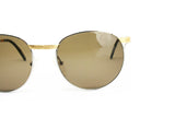 STING round pantos golden & silver finely carved , gray marble temple tips NOS 1980s sunglasses