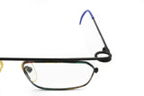 Unique designer eyeglasses FREESTYLE by ARGENTA mod. 749 , black & raibow details, rare and dope// NOS 80s Deadstock