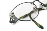 SILHOUETTE with wings oval metal frame, ladies womens eyewear // gray satin & see water acetate // vintage 1970s