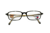 Tommy Hilfiger eyeglasses mod. TH - 035  rectangular eye wires // double layer acetate wayfarer model flag on arm // deadstock NOS 90s