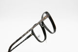 Vintage Luxottica eyeglasses frame // Black & glittered stoned arms // Pale golden details // New Old Stock