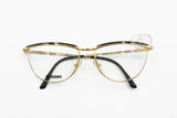 Missoni M 325 cat eye frame with half lunettes lenses // Golden & reflective Red Green // New Old Stock 1980s