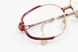 Fendi by Lozza mod. FV 35 red striped and gold eyeglasses frame, squared fendi vintage shades, Deadstock 1980s