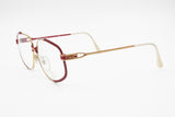 Fendi by Lozza mod. FV 35 red striped and gold eyeglasses frame, squared fendi vintage shades, Deadstock 1980s