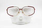 Fendi by Lozza mod. FV 35 red striped and gold eyeglasses frame, squared fendi vintage shades, Deadstock 1980s