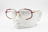 Fendi by Lozza mod. FV 35 red striped and gold eyeglasses frame, squared fendi vintage shades, Deadstock 1980s
