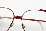 Fendi by Lozza mod. FV 35 red striped and gold eyeglasses frame, squared fendi vintage shades, Deadstock 1980s