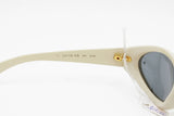 LAURA BIAGIOTTI made in Italy vintage Biker sunglasses white pearl with golden details // Female wrapping sunglasses // Deadstock 80s