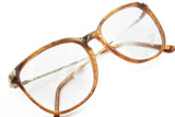 Trevi mod. VIP 884 eyeglasses eyewear frame acetate and metal // Golden & Brown wood effect // Squared frame // Deadstock 1970s