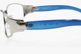 Le Club Actif sporty sunglasses frame silver & transparent blue, Wrapping sunglasses frame, New Old Stock