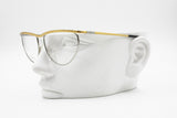 Laura Biagiotti V116 twisted golden eyebrows line, Vintage 1980s eyeglasses - sunglasses frame, New Old Stock 1980s