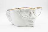 Laura Biagiotti V116 twisted golden eyebrows line, Vintage 1980s eyeglasses - sunglasses frame, New Old Stock 1980s