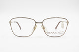 Viennaline Deluxe 1477 20k Golden plated, squared eyeglasses full chiseled embellished front & arms, New Old Stock 1970s