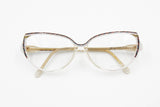 Vintage 60s REGINA SCHRECKER cat eye frame with deco' , New Old Stock