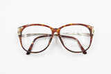 Rare Christian Dior 2545 oval eyewear frame high design arms and lugs, Caramel red with golden glitter, New Old Stock 1980s