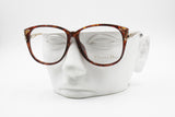 Rare Christian Dior 2545 oval eyewear frame high design arms and lugs, Caramel red with golden glitter, New Old Stock 1980s
