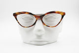 Missoni M 224 Vintage 80s cat eye eyeglasses thick accentuated eyebrows, brown wooden effect, New Old Stock 1980s