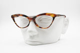 Missoni M 224 Vintage 80s cat eye eyeglasses thick accentuated eyebrows, brown wooden effect, New Old Stock 1980s