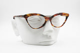 Missoni M 224 Vintage 80s cat eye eyeglasses thick accentuated eyebrows, brown wooden effect, New Old Stock 1980s