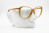 Vintage 1960s Equipe Vista big brown cat eye frame with golden glittered lines, New Old Stock glasses