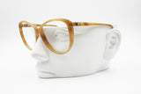 Vintage 1960s Equipe Vista big brown cat eye frame with golden glittered lines, New Old Stock glasses