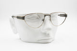 Silhouette M 6135/80 ovaloid oval cat eye frame eyewear, pale golden metal & gunmetal matt, New Old Stock 1980s