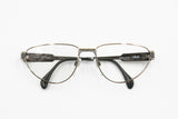Silhouette M 6135/80 ovaloid oval cat eye frame eyewear, pale golden metal & gunmetal matt, New Old Stock 1980s
