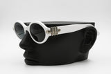 Florence Vogue VO 2132-S round white sunglasses 90s, metal designer end pieces, New Old Stock