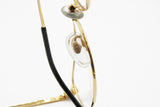 Gianfranco Ferrè GFF 151 rectangular golden silver eyeglass frame, made in Italy 80s, New Old Stock