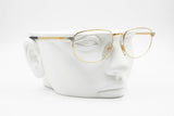 Gianfranco Ferrè GFF 151 rectangular golden silver eyeglass frame, made in Italy 80s, New Old Stock