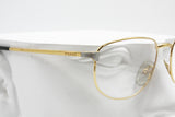 Gianfranco Ferrè GFF 151 rectangular golden silver eyeglass frame, made in Italy 80s, New Old Stock