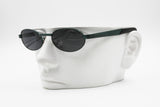 Vintage sunglasses ROLLING 786, Little oval sunglasses with green metallized metal, New Old Stock 1990s