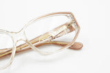 Richard 023 R20 rare luxury cat eye wide frame eyeglasses strass adorned, pale bronze acetate, New Old Stock 1970s