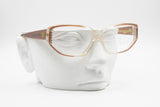 Richard 023 R20 rare luxury cat eye wide frame eyeglasses strass adorned, pale bronze acetate, New Old Stock 1970s