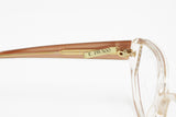 Richard 023 R20 rare luxury cat eye wide frame eyeglasses strass adorned, pale bronze acetate, New Old Stock 1970s