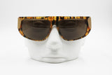 Genny 136 S Vintage hype sunglasses mask dappled & Golden big lugs, New Old Stock 1980s