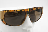 Genny 136 S Vintage hype sunglasses mask dappled & Golden big lugs, New Old Stock 1980s