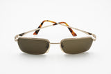 Vintage squared sunglasses man Winchester mod. Running, Golden frame brown lenses, New Old Stock 1980s