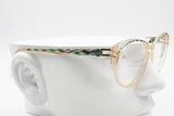 Jean Louis Scherrer Paris made in France, Cat eye eyeglass frame rainbow green violet, New Old Stock
