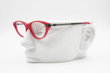 Valentino Les Lunettes V203 233 red cat eye women eyeglass frame, Twisted gunmetal arms, New Old Stock