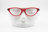 Valentino Les Lunettes V203 233 red cat eye women eyeglass frame, Twisted gunmetal arms, New Old Stock