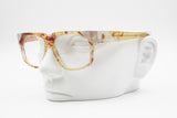 Regina Schrecker vintage nos eyeglasses frame 70s, acetate sheet material pale dappled pearl inserts, NOS