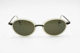 Oval vintage sunglasses shades white opaque & Black, LOOK mod. 114 , New Old Stock 1980s