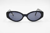 Annabella mod. 549 C6 Vintage sunglasses womens deep blue & black curved tooled, Deadstock 90s