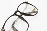 Concorde Carbonyl wayfarer wooden effect glasses eyeglasses, leater temple tips, New Old Stock 1980s